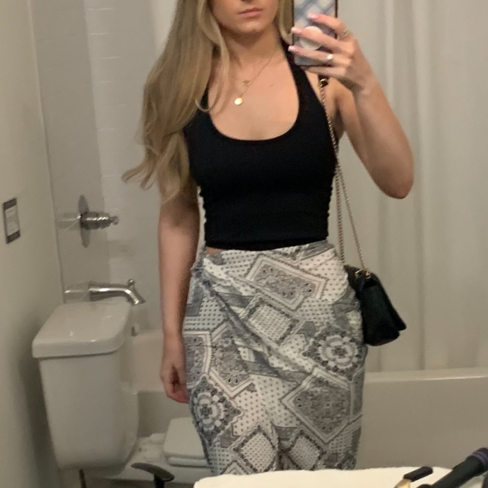 Black and White Patterned Skirt